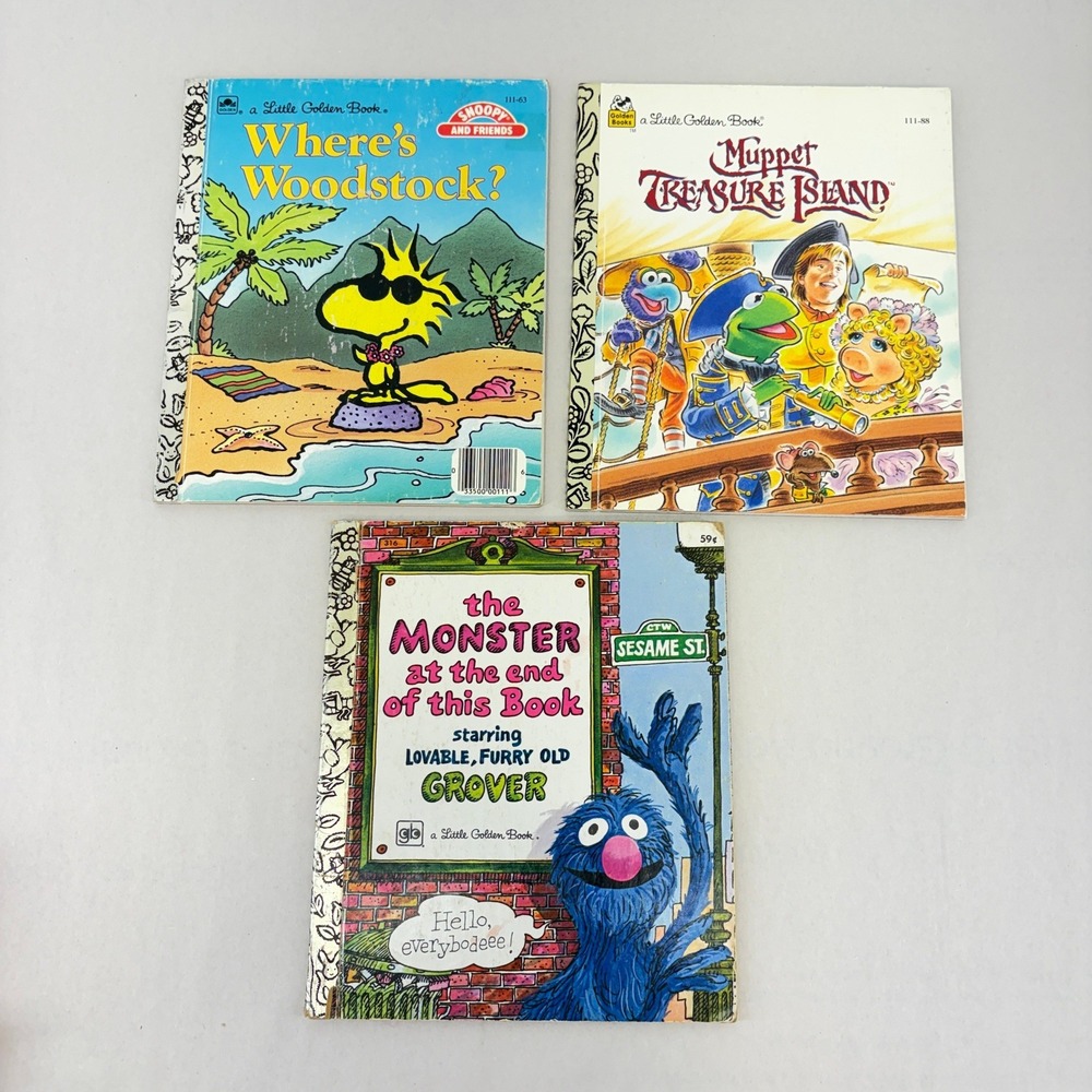 Little Golden Books Lot Monster at End of Book Woodstock Muppets Christmas Carol